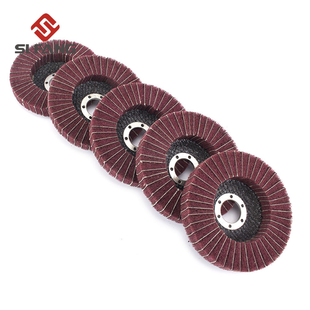 2/5/10Pcs 4.5" 115mm Nylon Fiber Flap Wheel Disc 240 Grit For Angle Grinder Dremel Accessories