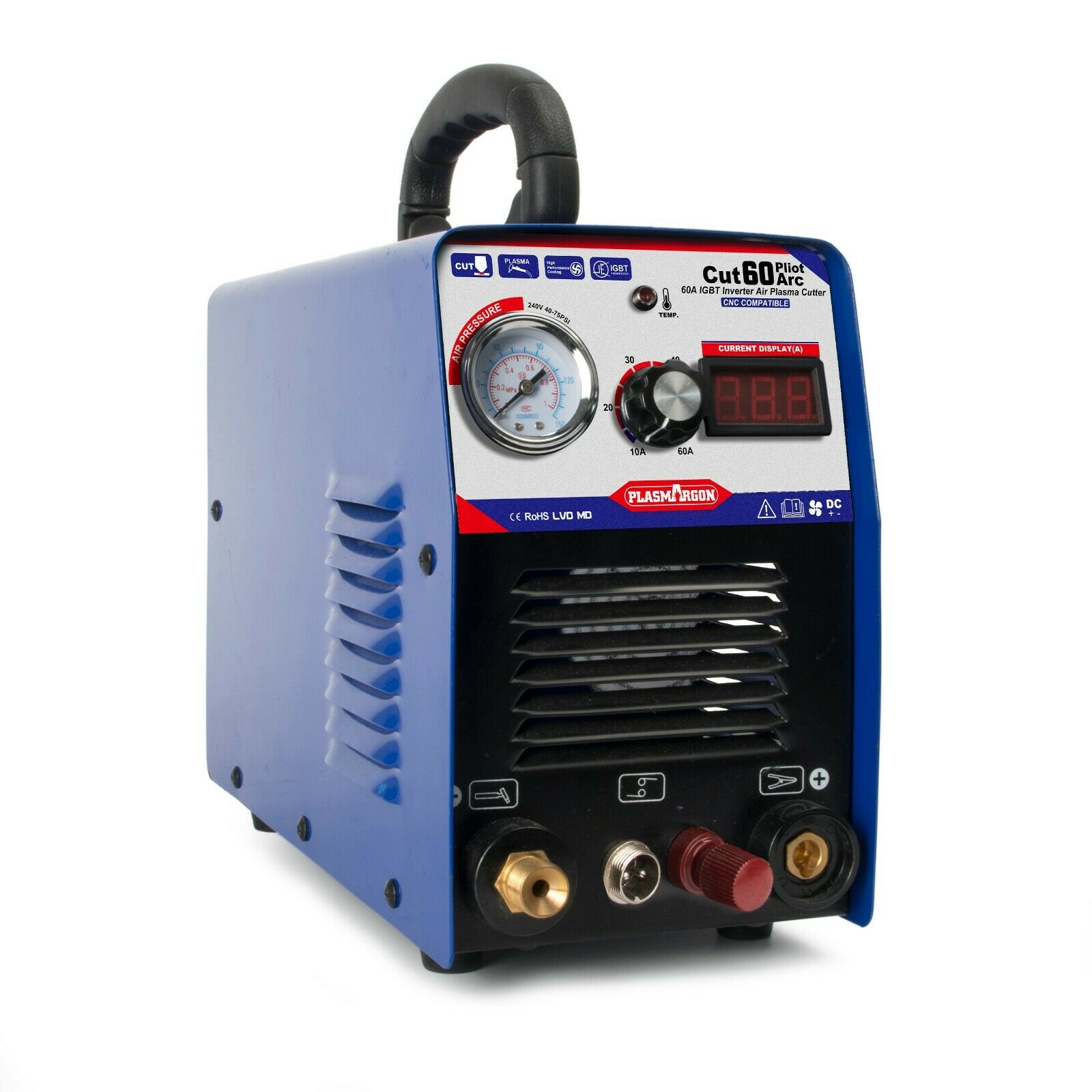 60A Air Plasma Cutter Machine CNC Compatible- Pilot Arc Power UP 1-18mm,110/220v with Free Accessories
