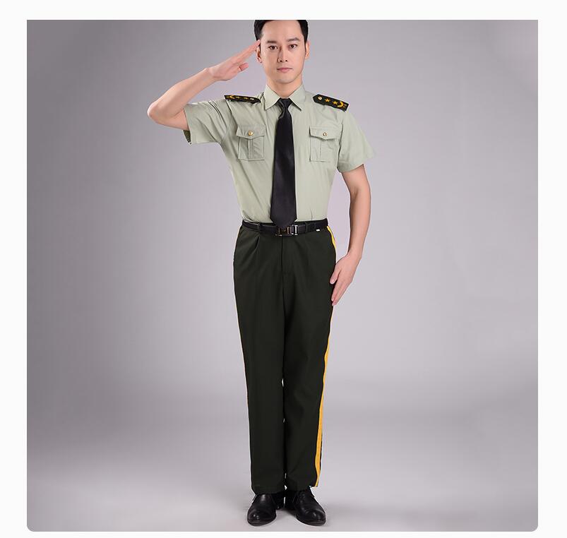 Army naval drum band uniform men women short sleeves Suits Jacket + Pants / Skirt Green Summer Honor guard flag raising clothing