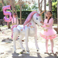 3.8ft Tall Unicorn Party Decorations 3D Walking Giant Unicornio Animal Foil Balloons Girls Birthday Party Decor Kids Supplies