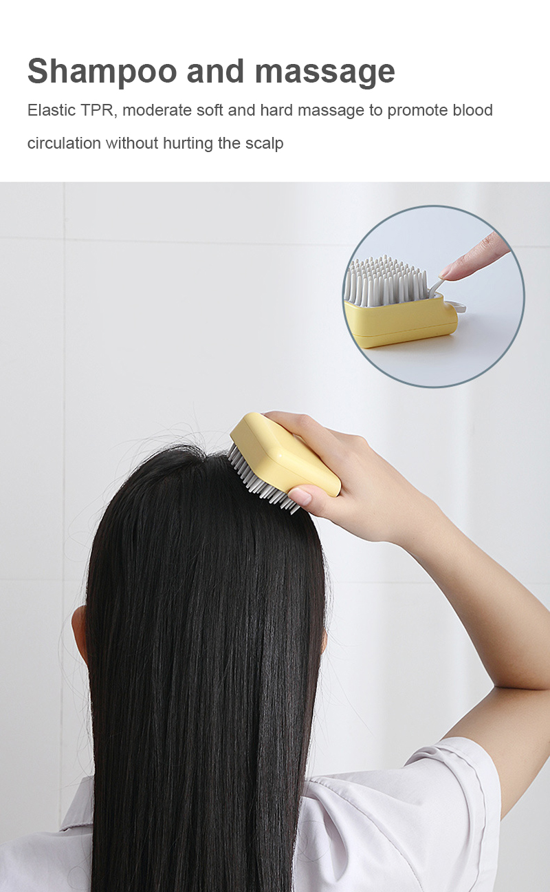 Handheld Clean scalp head massage soft silicone shampoo brush hair salon household shampoo brush Mini Head Meridian Massage