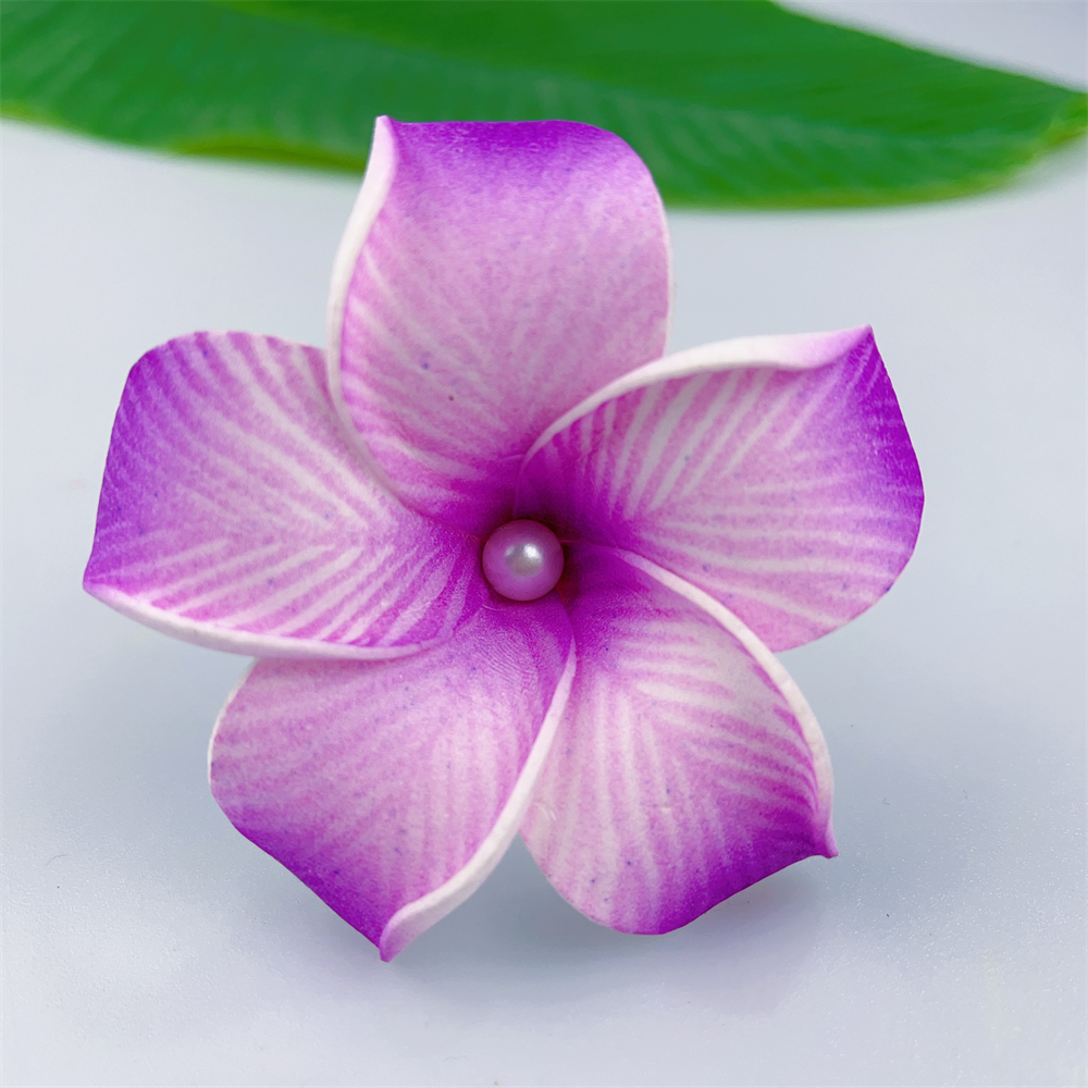 Kn Hf019b Wt Plumeria Hair Pick