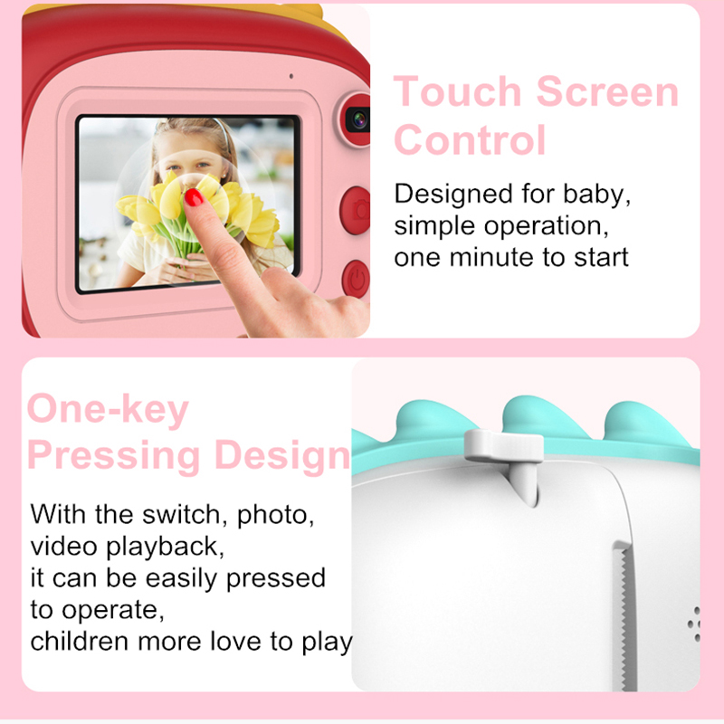 Digital Children Camera 3-Inch IPS Printable Kids Camera Thermal Digital Children's Educational Toys Gifts Video Camera Polaroid