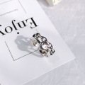 Retro Neutral Multi-layer Smiley Face Wide Ring for Women Antique Silver Color Opening Student Ring Hip-hop Punk Trend New 2020