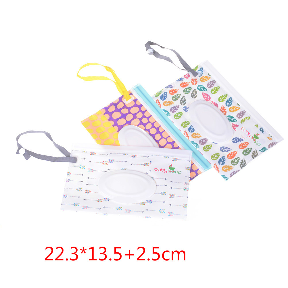 Baby Kids Wipe Clutch Carrying Bag Wet Wipes Dispenser Snap-strap Bag Pouch Outdoor Travel Wet Paper Towel Container