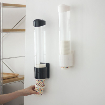 Disposable Paper Cup Dispenser Plastic Cups Holder Automatic Holder Dustproof Free Punching Paper Cup Rack