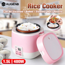 1.5L Mini Electric Rice Cooker 2 Layer Food Steamer Multifunction Meal Cooking Pot 2-3 People Heating Lunch Box Meal Heater 220V