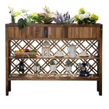 Indoor solid wood fence flower stand hotel restaurant rack outdoor anticorrosive wood indoor partition flower trough wooden