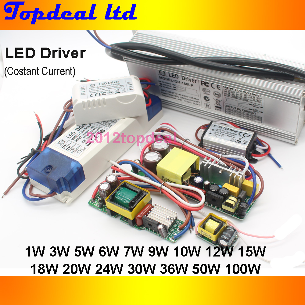 Constant Current LED Driver 1W 3W 5W 10W 20W 30W 50W 100W LED Power Supply Lighting Transformer 3 10 50 100 W Watt Waterproof