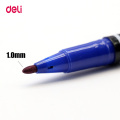 Deli 12pcs colored dual tip 0.5/1 mm fast dry permanent sign marker pens for fabric metal quality fineliner for drawing