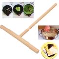 1pcs Wooden Rake Round Batter Pancake Crepe Spreader Stick Kitchen Tools DIY 17cm