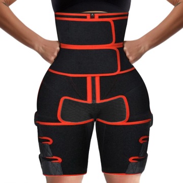 3 1 waist and thigh trimmer Double Compression Belt Leg Support Sweat Sauna Effect Neoprene Waist Trainer Butt Lifter Workout