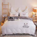 New Fashion Simple Style home bedding sets bed linen duvet cover flat sheet Bedding Set Cute Full King Single Queen,bed set