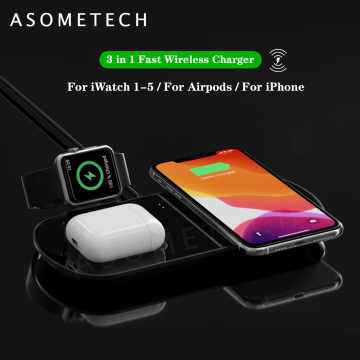 3 in 1 QI Wireless Charger 10W Fast Wireless Charging Pad Station For iPhone 11/11Pro/X/XS/8 for Airpods Apple Watch 5 4 3 2 1