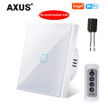 AXUS EU Standard Tuya Smart Life 1 Gang 1 Way WiFi Wall Light Touch Switch for Google Home Alexa Voice Control No need neutral