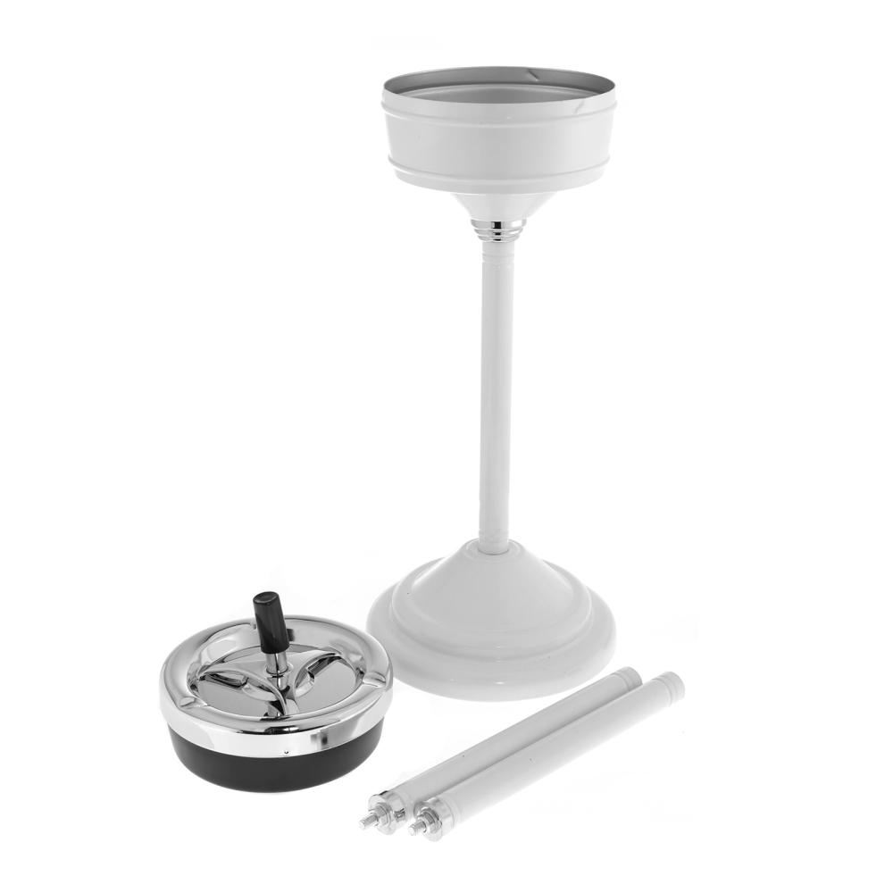 Floor Standing Ash Tray w/ Lid Stainless Steel Adjustable Height Smoking Ashtray Vertical Rotating Cigarette Detachable Ashtrays