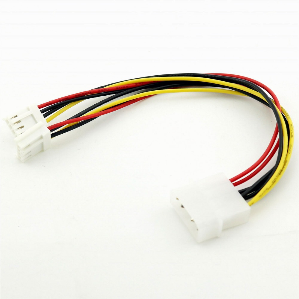 5pcs 4 Pin Molex to Dual 4 Pin Floppy PC Power Y Splitter Adapter Connector Cable for Floppy Drive FDD 20cm