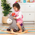 Ruizhi Children Cute plush Animal Trojan Wooden Solid Security Rocking Horse Baby Chair Indoor Kids Toys Gifts 18 Months RZ1124