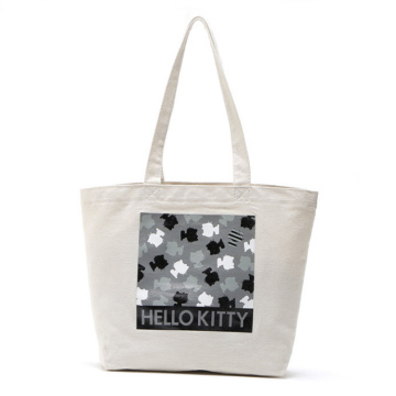 Promotional reusable canvas cotton shopping tote bag available for custom 26 width x 27 height x 11depth cm