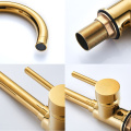 Luxury Kitchen Faucet Hot and Cold Water 360 Degree Rotation Gold Brass Brushed Mixer Tap Sink Faucet Vegetable Washing