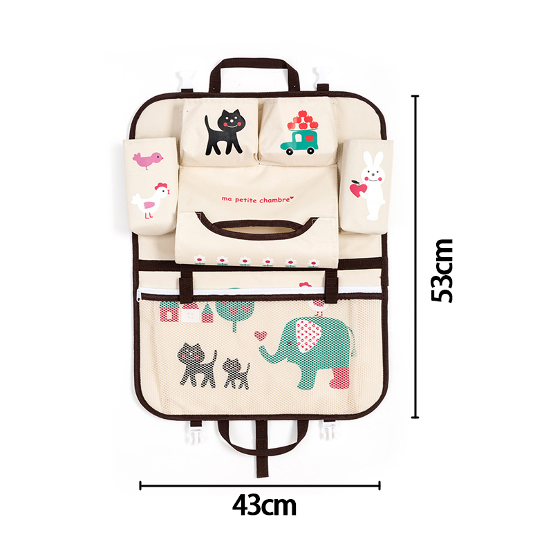1Pcs Cute Cartoon Car Back Seat Organizer for Kids Children Baby Multi-function Car Seat Back Storage Hang Bag Pocket Foldable