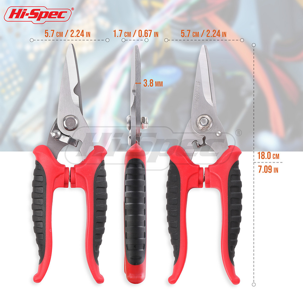 Hi-Spec Multitool Electrician Scissors Stainless Steel Shears Groove Cable Wire Cutter Thin Steel Plate Hand Tools Tesoura