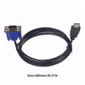 Bare Copper Wire Black Meshless Ring Double Magnetic Ring With Shock-proof Woven Mesh HDMI-compatible To Vga Hd Cable 1m