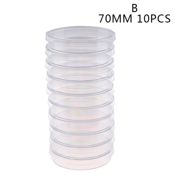 New 10Pcs 70mm Polystyrene Sterile Petri Dishes Bacteria Culture Dish for Laboratory Medical Biological Scientific Lab Supplies