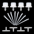 MUCIAKIE 20PCS 1/4'' Garden Micro Drip Irrigation Fittings Adjustable Drippers Barb Tee Fixed Stand Watering Sprinklers etc.