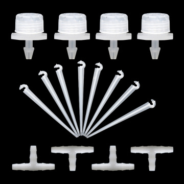 MUCIAKIE 20PCS 1/4'' Garden Micro Drip Irrigation Fittings Adjustable Drippers Barb Tee Fixed Stand Watering Sprinklers etc.