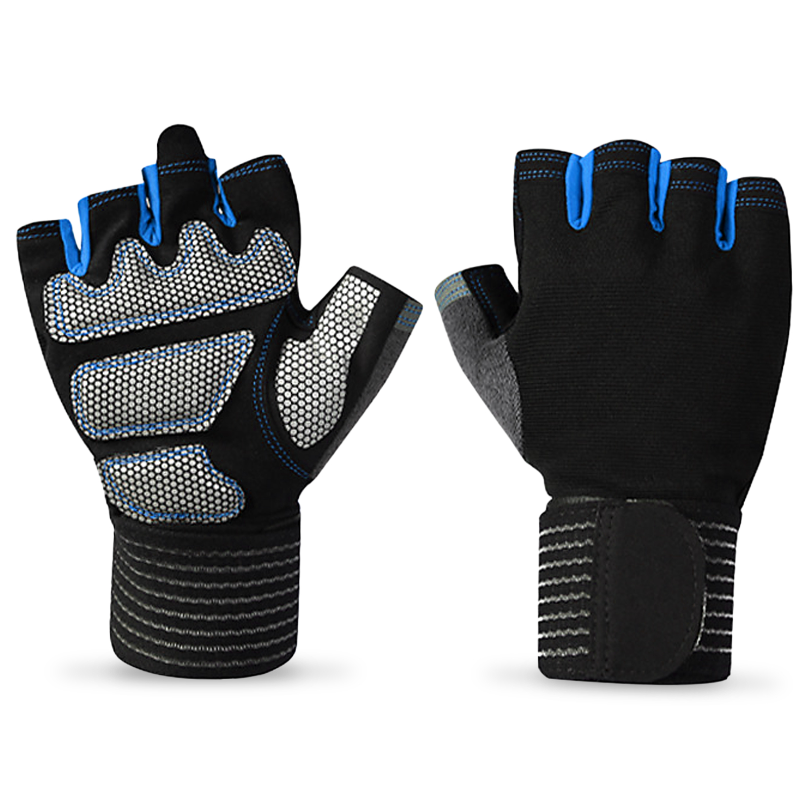 Short Finger Gloves Outdoor Sports Full Wrist Protection Gloves Half Finger Fitness Gloves Breathable Gloves Gym Workout