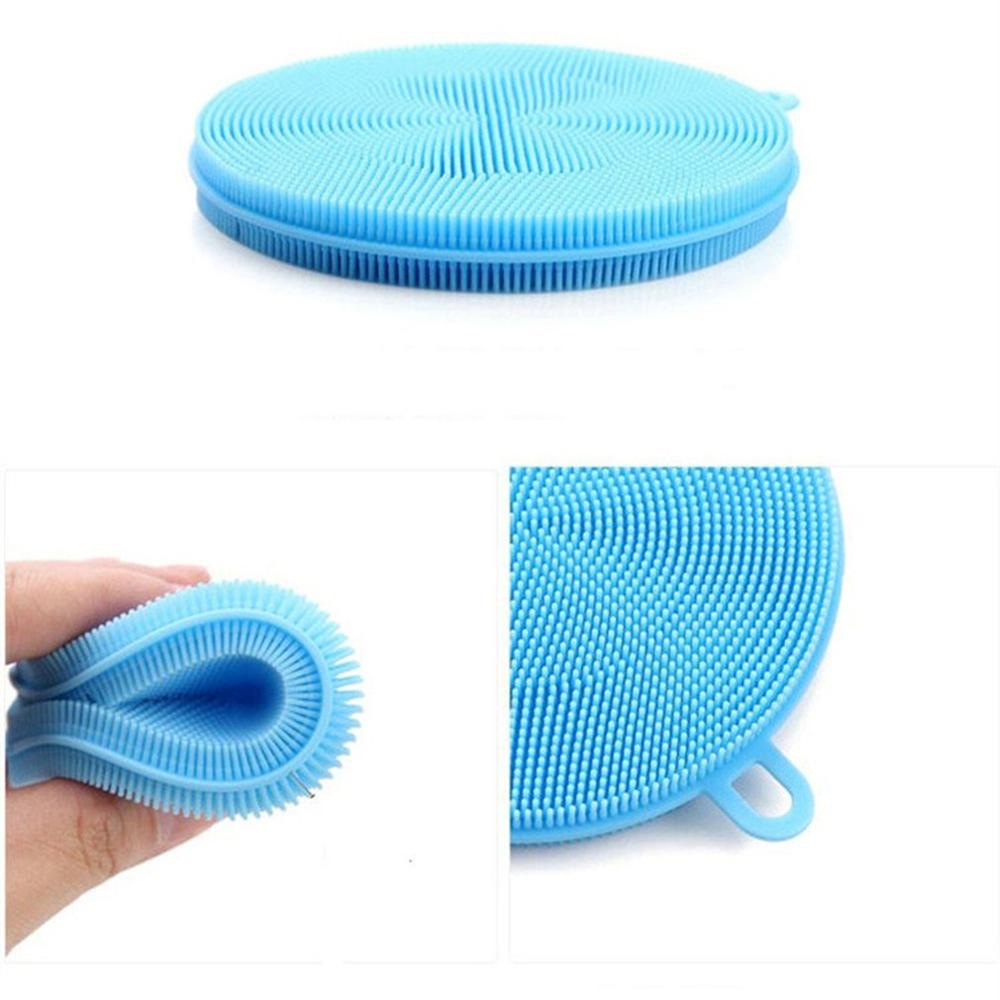 Kitchen Cleaning Brush Silicone Sponge Multifunction Pots Pans Tableware Sponge Scrubber Cleaner Sponge Scouring Pads