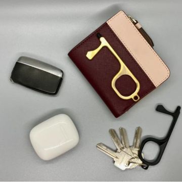 Portable Press Elevator Tool Hygiene Hand Antimicrobial Alloy Door Opener Elevator Handle Key Bag Hook Isolation Hand Stick