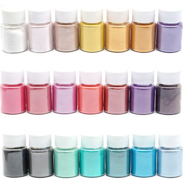 21 Colors Pearl Pigment Powder Mica Pearlescent Colorants Resin Dye for Jewelry Making Art Tool Art Supplies