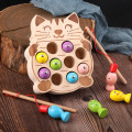 Fishing Toy Wooden Pretend Cats Fishing Magnetic Board Game For Kids Gift For Kids Boys Gifts Dropshipping
