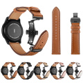 Leather strap for Samsung Gear S3 Frontier/Classic band Galaxy watch 46mm bracelet smart watch band Accessories Butterfly buckle