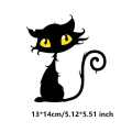 Halloween Black Cat Patch Iron on Heat Transfer Printing Stickers for Clothes T-Shirt DIY Appliques Thermal Patches Washable