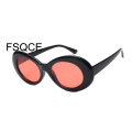 Women Oval Sun Glasses Glitter Lenses Eyewear Candy Colorful Classic Transparent Frame Sunglasses UV400 Retro Pink Sunglass