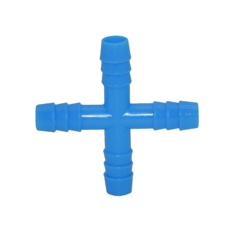 8mm Cross water Connector Drinking fountain For rabbits 4-way Connector water splitter garden hose irrigation Fittings 20 Pcs