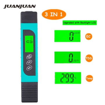 TDS EC Meter Temperature Tester pen 3 In1 Function Conductivity Water Quality Measurement Tool 0-9000ppm 20% off