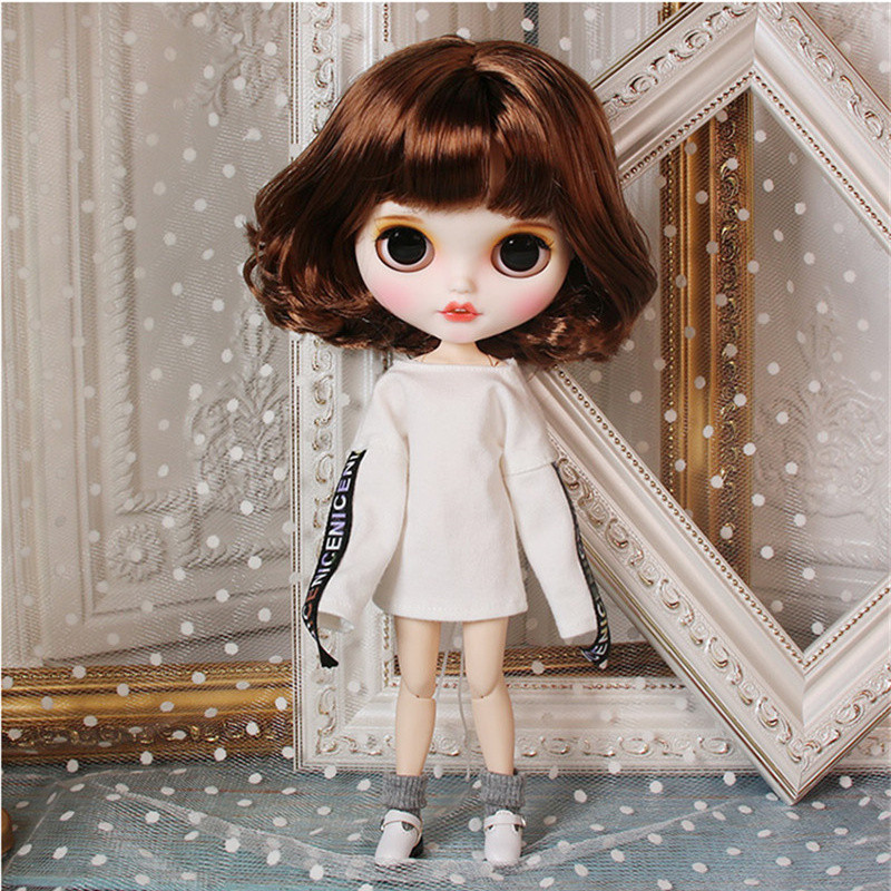 ICY DBS Blyth Doll For Series No.BL9158 Brown hair Open Mouth with teeth Carved lips Matte face Joint body 1/6 bjd