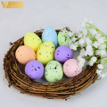 50pcs Foam Bird Egg And Rattan Bird Nest Easter Decor Prop Artificial Nest for Garden Ornament DIY Craft Vine Supplies