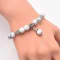 Natural stone beaded bracelet strands elastic turquoise beads carrying aura healing crystal gem hanging pendant birthstone
