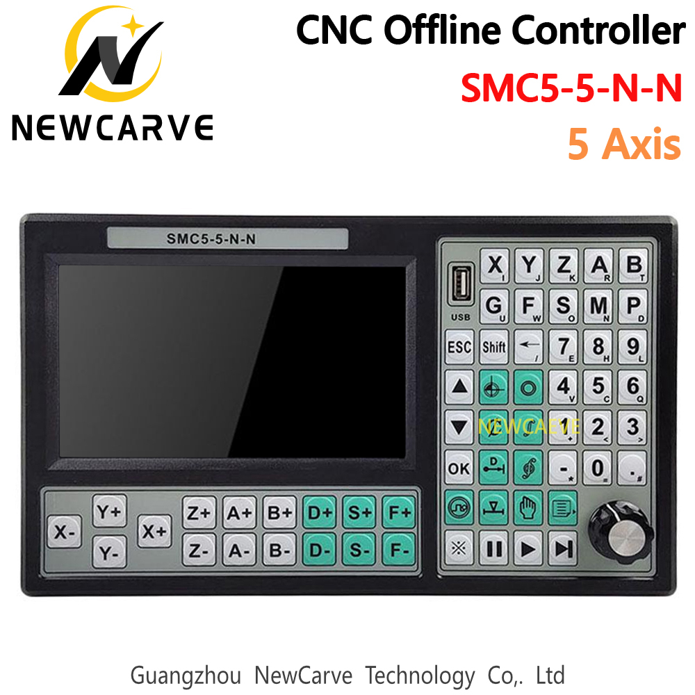 SMC5-5-N-N 5 Axis Stand-alone Motion Controller Offline CNC Controller 500KHz USB Motion Controller 7-inch Large Screen NEWCARVE