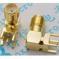 10PCS SMA female Thru Hole plug Right Angle 90 DEGREE ( SMA-KWE ) PCB Mount connector RF adapter .