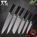 XYj 6pcs Stainless Steel Kitchen Knives 3.5,5,5,7,8,8 inch Chef Slicing Santoku Utility Paring Knives Cooking Accessories