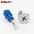 Hetrosy Furniture Cabinet Hardware Cam Lock Connecting Fastener Fitting Minifix Bolt connector for Cabinet Pack of 100PCS