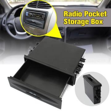 Universal Car Storage Box CX-38 Single Layer auto Single Din Dash Radio Installation Pocket-Kit Black Plastic 177x50x120mm