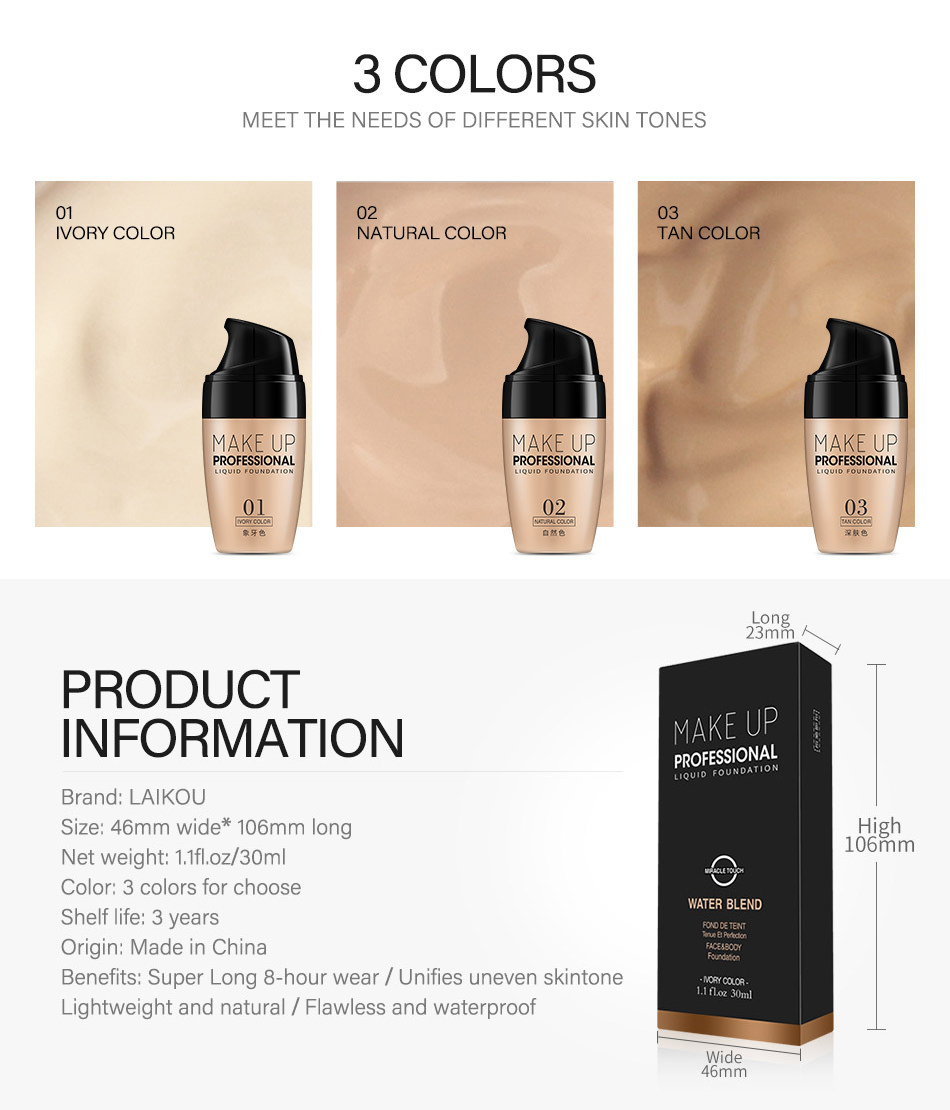 Pro Liquid Foundation Face Base Concealer Matte Lasting Primer Makeup Moisturizing nourish waterproof maquillaje TSLM1