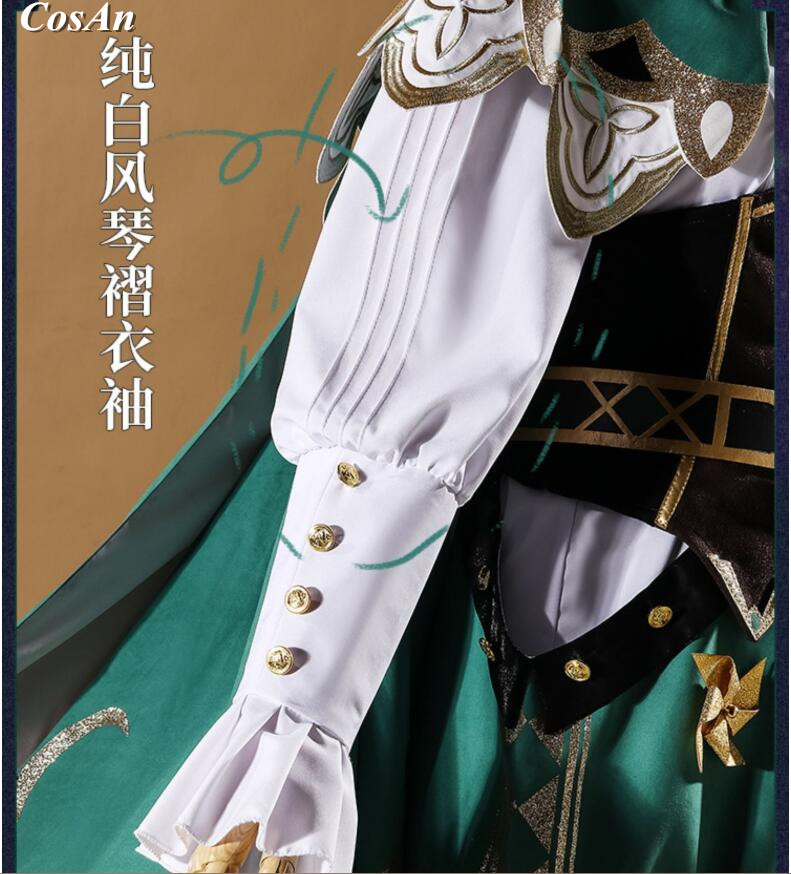 New Arrival Hot Game Genshin Impact Venti Cosplay Costume God Of Wind Fashion Lovely Uniform Suit Full Set Role Play Clothing